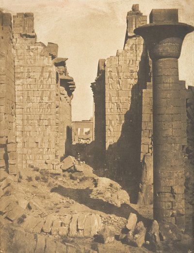 Corte dei bubastiti e ingresso della Sala Ipostila del palazzo di Karnak, Tebe, 1849-50 da Maxime Du Camp