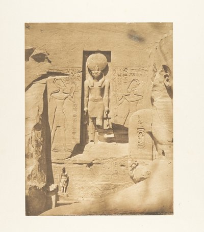 Dekoration des Eingangs des großen Spéos von Abousembil (Der Gott Phré empfängt die Opfergaben von Ramses dem Großen) da Maxime Du Camp