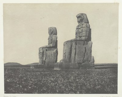 Gournah, I Colossi, Tebe, 1849-51, stampato 1852 da Maxime Du Camp