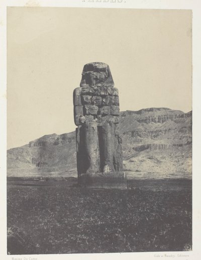 Gournah, Statua di Memnone; Tebe da Maxime Du Camp