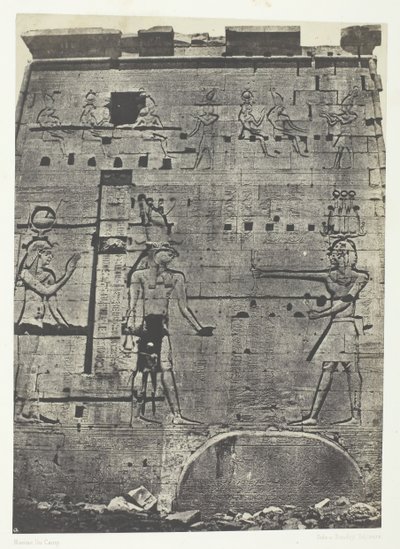 Grande Tempio di Iside a File, Secondo Pilone, Nubia, 1849-51, stampato 1852 da Maxime Du Camp