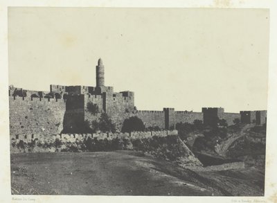 Gerusalemme, parte occidentale delle mura, Palestina, 1849-51, stampato 1852 da Maxime Du Camp