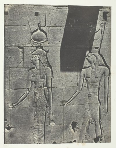 Kalabscheh, sculture della facciata posteriore del tempio, Nubia da Maxime Du Camp