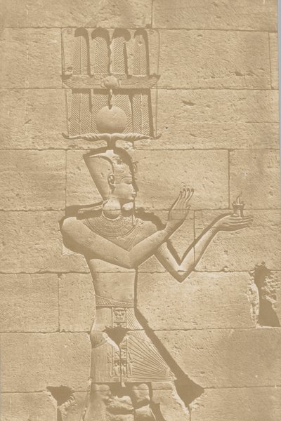 Kalabscheh, scultura della facciata posteriore del tempio, 1849-51 da Maxime Du Camp