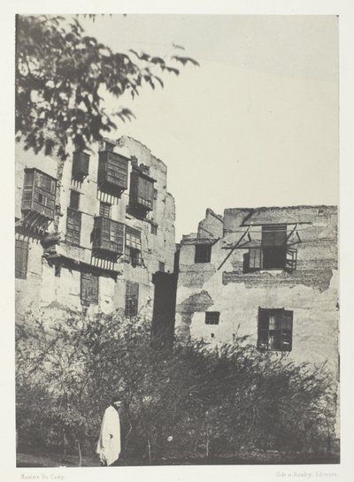 Casa e giardino nel quartiere Frank, Il Cairo da Maxime Du Camp