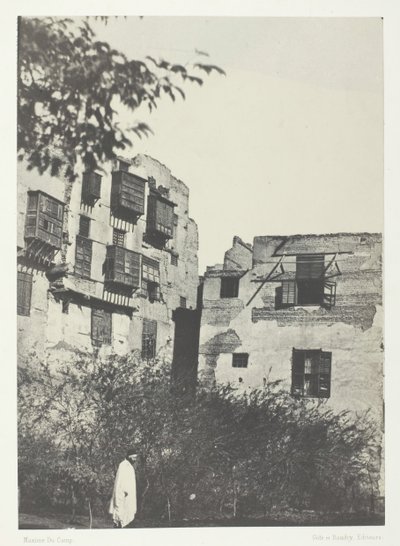 Maison et Jardin dans le Quartier Frank, Le Caire, 1849-51, stampato 1852 da Maxime Du Camp