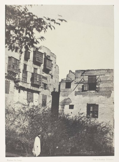 Casa e giardino nel quartiere Frank, Il Cairo da Maxime Du Camp