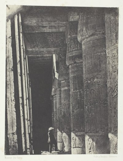 Médinet-Habou, Galleria del Palazzo di Ramsès-Méiamoun, Tebe da Maxime Du Camp