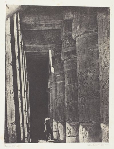 Médinet-Habou, Galleria del Palazzo di Ramsès-Méiamoun; Tebe da Maxime Du Camp