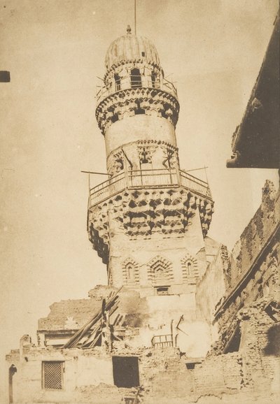 Minareto inclinato della Moschea di Bibars, al Cairo, dicembre 1849-gennaio 1850 da Maxime Du Camp