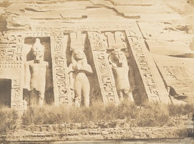Metà della facciata dello Speos di Athor, ad Abousembil parte settentrionale, marzo 1850 da Maxime Du Camp