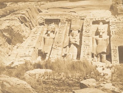 Metà della facciata dello Spéos di Athor, ad Abousembil parte meridionale da Maxime Du Camp