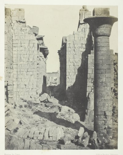 Palazzo di Karnak, Corte dei Bubastiti e Ingresso Principale della Sala Ipostila, Tebe, 1849-51 da Maxime Du Camp