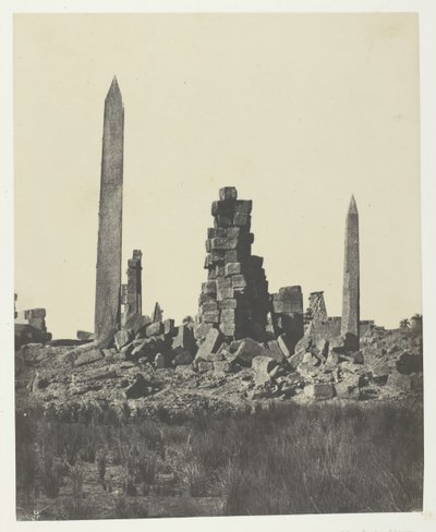 Palais de Karnak, Les Obélisques, Tebe, 1849-51, stampato 1852 da Maxime Du Camp