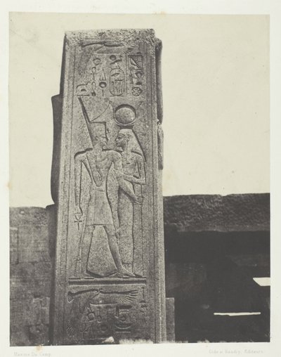 Palazzo di Karnak, Pilastro Davanti al Santuario di Granito; Tebe da Maxime Du Camp