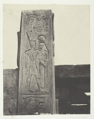 Palais de Karnak, Pilastro davanti al Santuario di Granito, Tebe, 1849-51, stampato 1852 da Maxime Du Camp