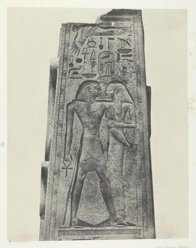 Palais de Karnak, Pilastro davanti al santuario di granito, Tebe, 1849-51, stampato 1852 da Maxime Du Camp