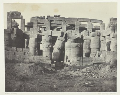 Palazzo di Karnak, Sala Ipostila vista da Nord; Tebe da Maxime Du Camp
