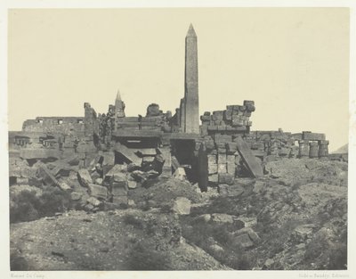 Palais de Karnak, Sanctuaire de Granit et Salle Hypostyle, Tebe, 1849-51, stampato 1852 da Maxime Du Camp