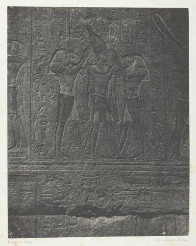 Palais de Karnak, Sculture Esterne del Santuario di Granito, Tebe, 1849-51, stampato 1852 da Maxime Du Camp