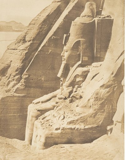 Profilo del Colosso orientale del tempio di Phré, ad Abousembil Ritratto di Ramses da Maxime Du Camp