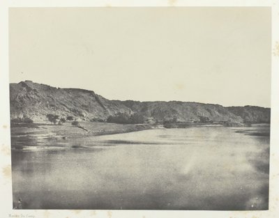 Riva orientale del Nilo Villaggio di Bab, vista presa a sud di Philae, Nubia, 1849-51, stampato 1852 da Maxime Du Camp