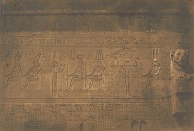 Sculture sulla facciata posteriore del grande Tempio di Dendera, 1849-50 da Maxime Du Camp