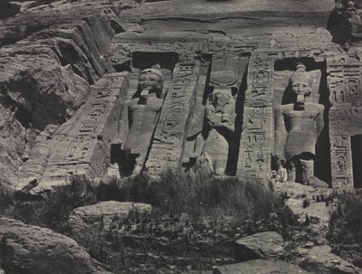 Parte meridionale del tempio rupestre di Hathor, Abu Simbel, 1850 da Maxime Du Camp