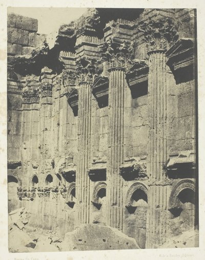 Tempio di Giove a Baalbeck (Eliopoli, Naos interno; Siria) da Maxime Du Camp