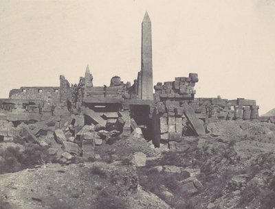 Tebe. Palazzo di Karnak. Santuario di Granito e Sala Ipostila, 1850 da Maxime Du Camp
