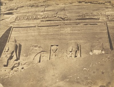 Vue de la façade du Spéos de Phré, ad Abousembil, marzo 1850 da Maxime Du Camp