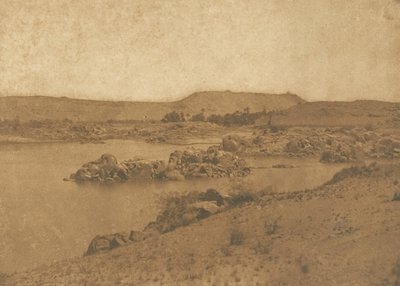 Vista della Prima Cataratta, presa a Ovest, tra Assuan e Philae, 1849-50 da Maxime Du Camp