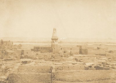 Vista del villaggio di Edfou da Maxime Du Camp