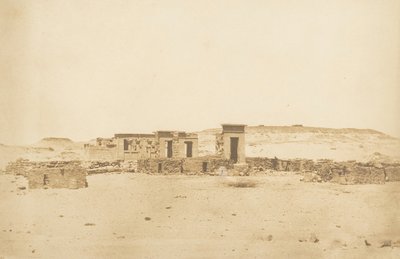 Vista generale del Tempio e del Villaggio di Deboude Parembole, 10 aprile 1850 da Maxime Du Camp