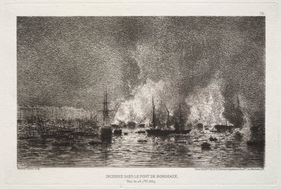 Conflagrazione nel porto di Bordeaux da Maxime Lalanne