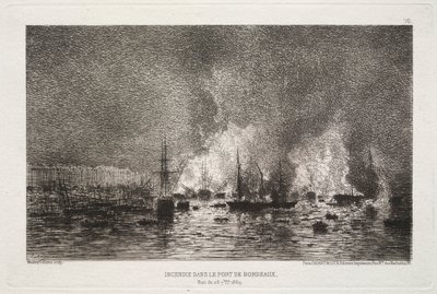 Conflagrazione nel porto di Bordeaux da Maxime Lalanne
