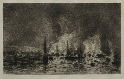 Incendio nel Porto di Bordeaux da Maxime Lalanne
