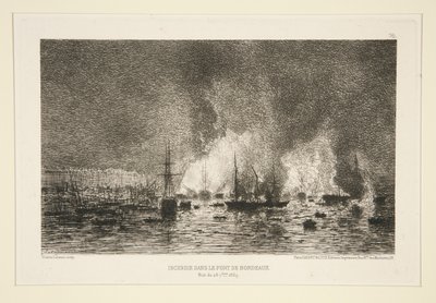 Incendio nel porto di Bordeaux da Maxime Lalanne
