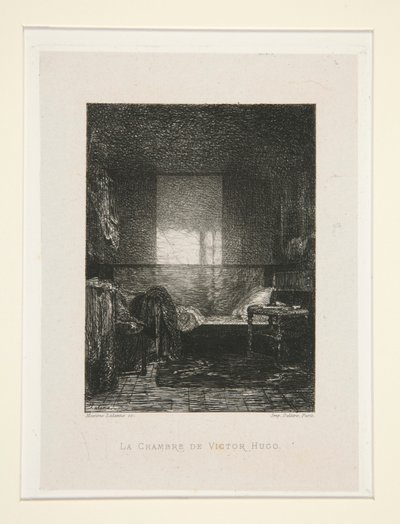 La camera di Victor Hugo, tav. 11 dalla suite Chez Victor Hugo da Maxime Lalanne
