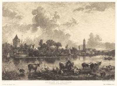 Animali al pascolo da Maxime Lalanne after Nicolaes Pietersz Berchem