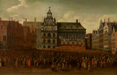 La Proclamazione della Pace di Münster sul Grote Markt ad Anversa da Maximiliaen Pauwels