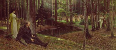 Il pittore Friedrich König (1847-1941) e Ida Kubelweiser in un bosco, c.1910 da Maximilian Lenz