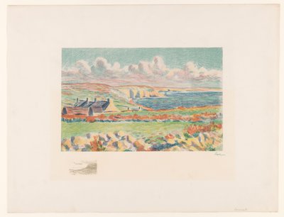 Paesaggio costiero con case da Maximilien Luce (signed by artist)