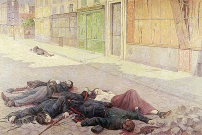 Una strada a Parigi nel maggio 1871 o, La Comune, 1903-05 da Maximilien Luce