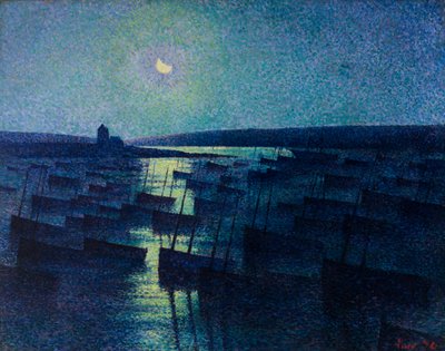 Camaret, luce lunare e barche da pesca da Maximilien Luce