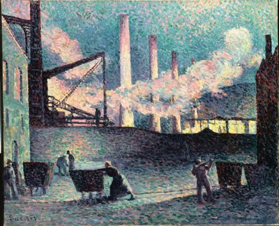 Ciminiere della fabbrica a Couillet, 1903 da Maximilien Luce