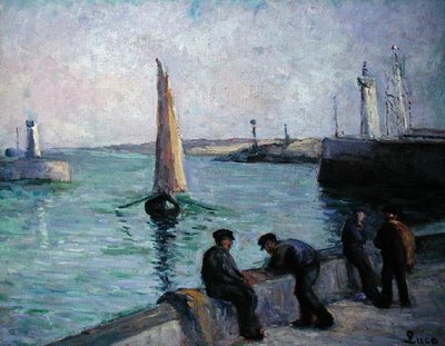 Pescatori in un porto, c.1920 da Maximilien Luce