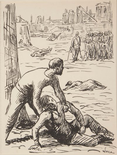 Nove stampe senza titolo di soggetti politici da Maximilien Luce