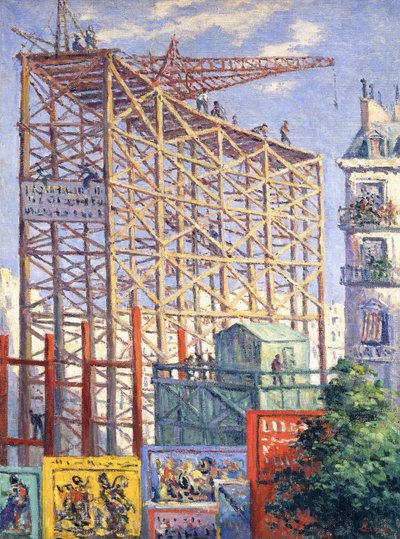 Impalcature e manifesti, c.1912 da Maximilien Luce