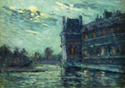 Le inondazioni del 1910, il Padiglione di Flora, al Louvre, Parigi, 1910 da Maximilien Luce